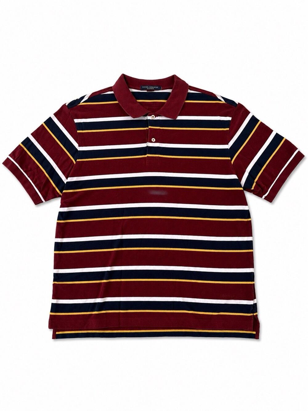 Daniel Cremieux Classics Men’s Burgundy Striped Polo Shirt Large